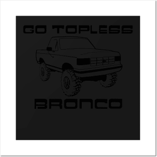 1987-1991 Bronco Topless Black Print Posters and Art